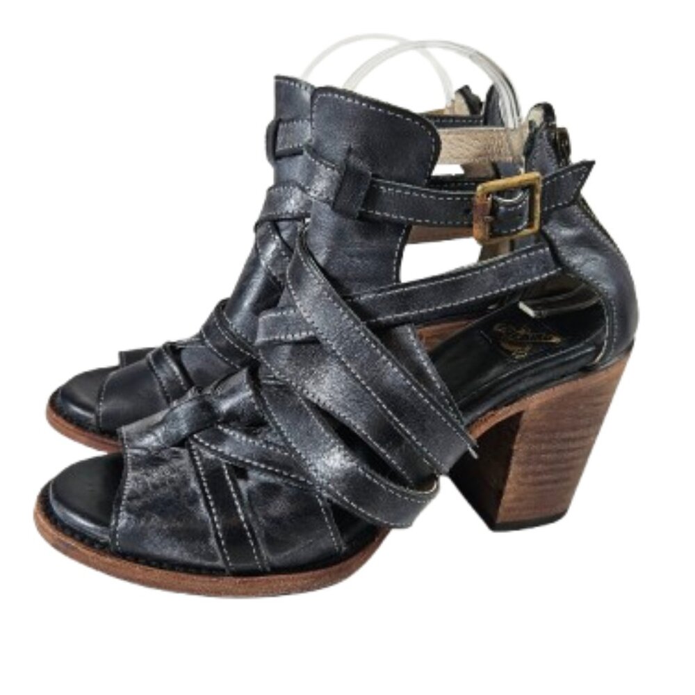 Freebird by Steven Claw Heels Sandals Women's Size 9 Blue Boho